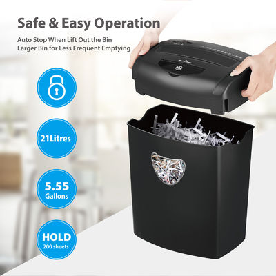 CD218P 5,55 galonów maszyna do niszczenia papieru 10 arkuszy papier Shredder z przeciążeniem ochrona odwrotnie